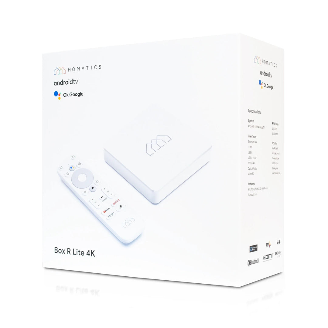 Reprodutor multimédia de domótica, 4K, Chromecast integrado, Android 11, Box R Lite