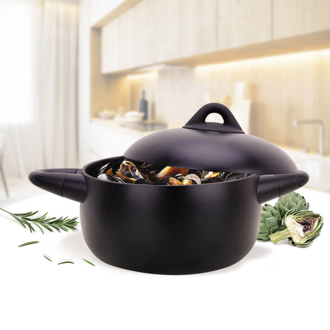Maestro - Panela com tampa, Alumínio fundido robusto, Design ergonómico, Revestimento interior antiaderente, Base de indução (diâmetro - Ø 20 cm)