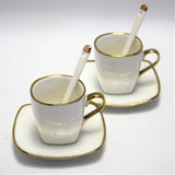 Conjunto de chávena e pires em porcelana Queen Isabell para café expresso W23GD06-06464