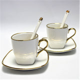 Conjunto de chávena e pires em porcelana Queen Isabell para café expresso W23GD06-06464