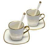 Conjunto de chávena e pires em porcelana Queen Isabell para café expresso W23GD06-06464