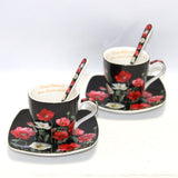 Conjunto de chávena e pires em porcelana Queen Isabell para café expresso W9PB06-09510