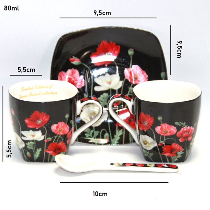 Conjunto de chávena e pires em porcelana Queen Isabell para café expresso W9PB06-09510