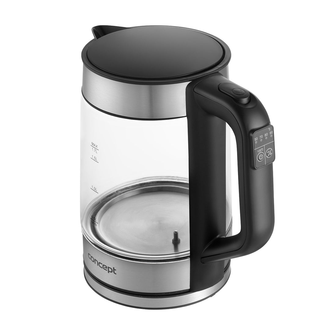 Chaleira elétrica em vidro Concept RK4067 1,7L com controlo de temperatura