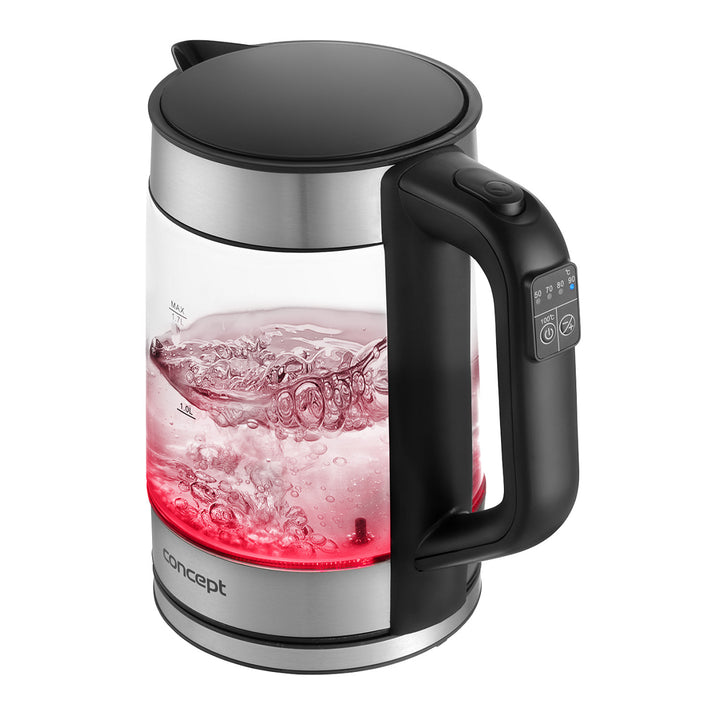 Chaleira elétrica em vidro Concept RK4067 1,7L com controlo de temperatura