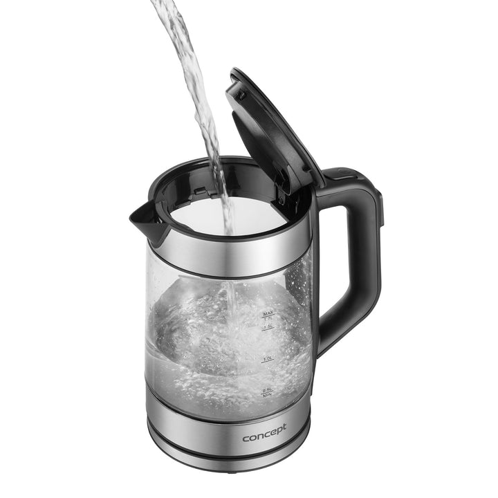Chaleira elétrica em vidro Concept RK4067 1,7L com controlo de temperatura