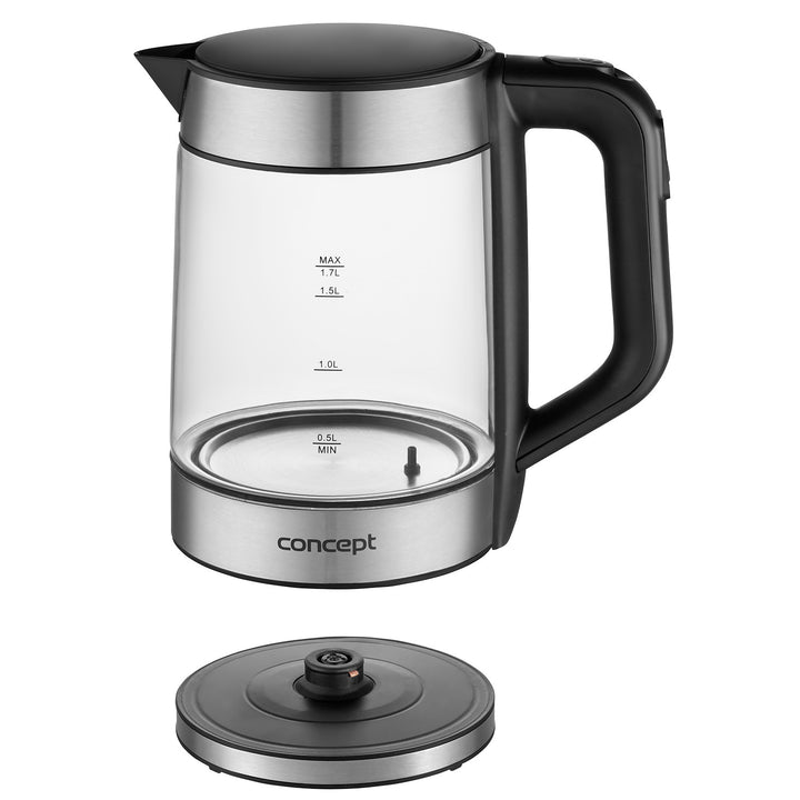 Chaleira elétrica em vidro Concept RK4067 1,7L com controlo de temperatura