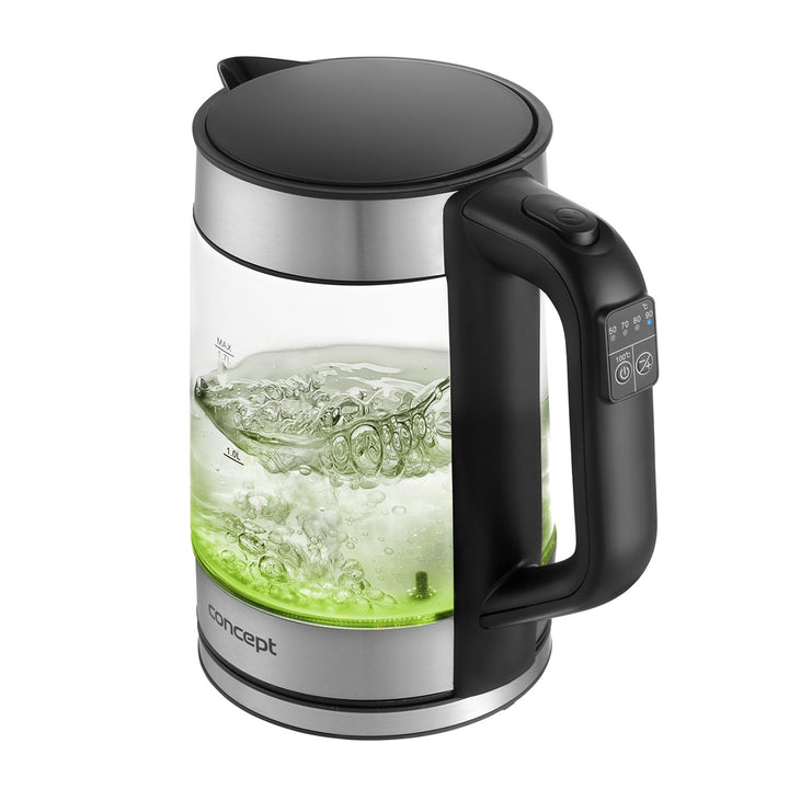 Chaleira elétrica em vidro Concept RK4067 1,7L com controlo de temperatura