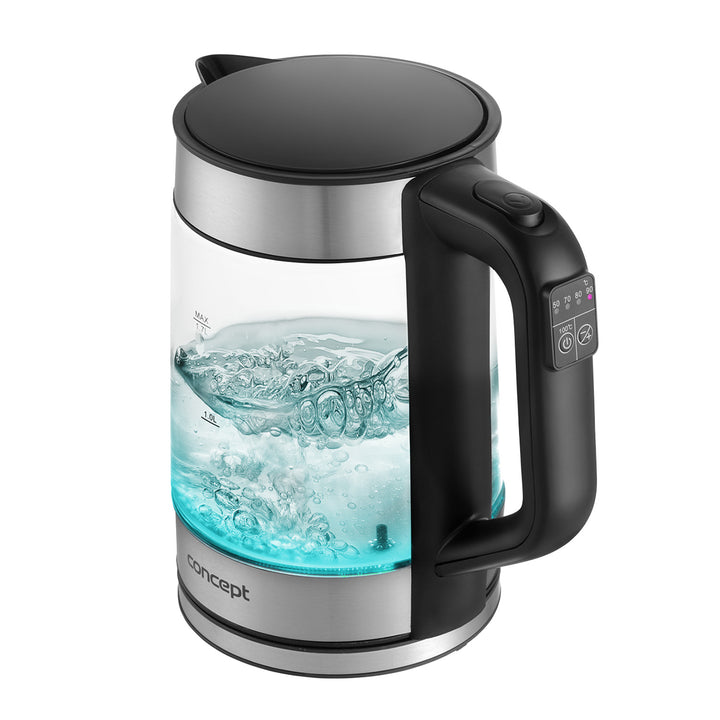 Chaleira elétrica em vidro Concept RK4067 1,7L com controlo de temperatura