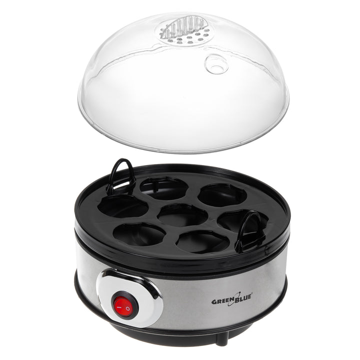 GreenBlue GB572 Cozedor de Ovos Automático, 400 W de Potência, Até 7 Ovos, Copo Medidor, 220-240 V~, 50 Hz