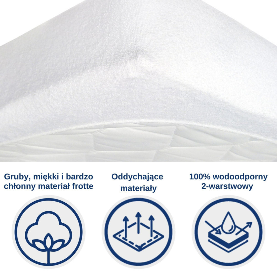 Lençol impermeável Snibbs para cama pequena, branco, 70x140 cm, T-SNI-10024