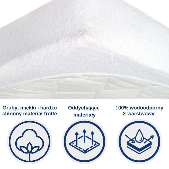 Lençol impermeável Snibbs para cama pequena, branco, 70x140 cm, T-SNI-10024