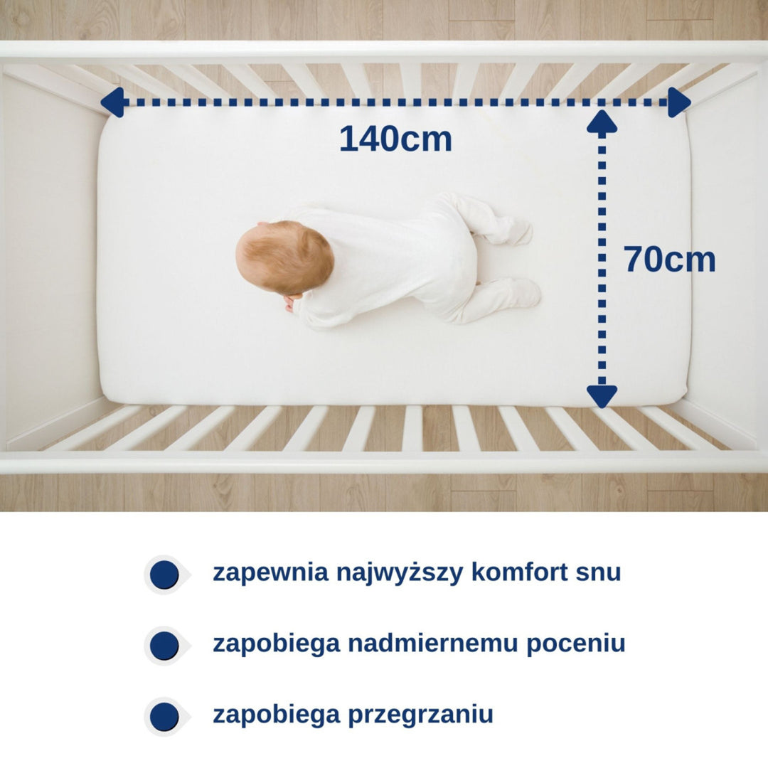 Lençol impermeável Snibbs para cama pequena, branco, 70x140 cm, T-SNI-10024