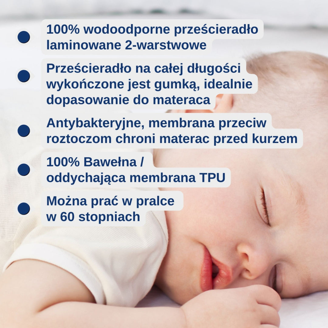 Lençol impermeável Snibbs para cama pequena, branco, 70x140 cm, T-SNI-10024