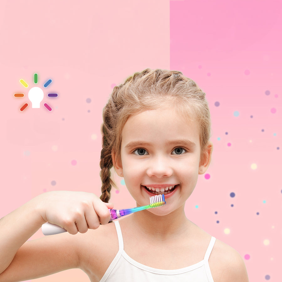 Escova de dentes sónica infantil SEAGO, rosa, 1xAA 1,5V (não incluída), 3 pontas de substituição, SG-977 rosa