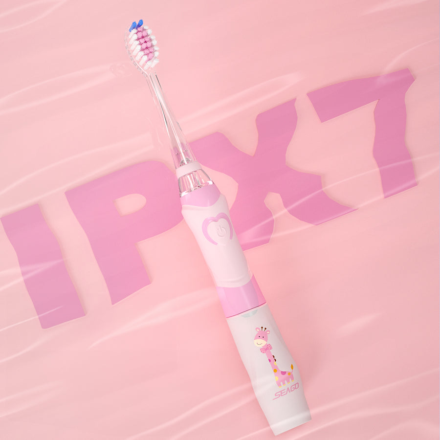 Escova de dentes sónica infantil SEAGO, rosa, 1xAA 1,5V (não incluída), 3 pontas de substituição, SG-977 rosa