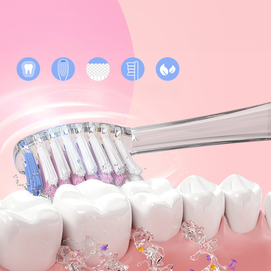 Escova de dentes sónica infantil SEAGO, rosa, 1xAA 1,5V (não incluída), 3 pontas de substituição, SG-977 rosa