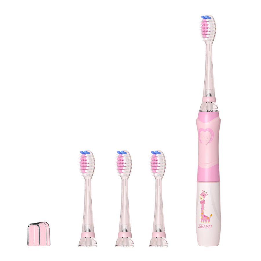 Escova de dentes sónica infantil SEAGO, rosa, 1xAA 1,5V (não incluída), 3 pontas de substituição, SG-977 rosa