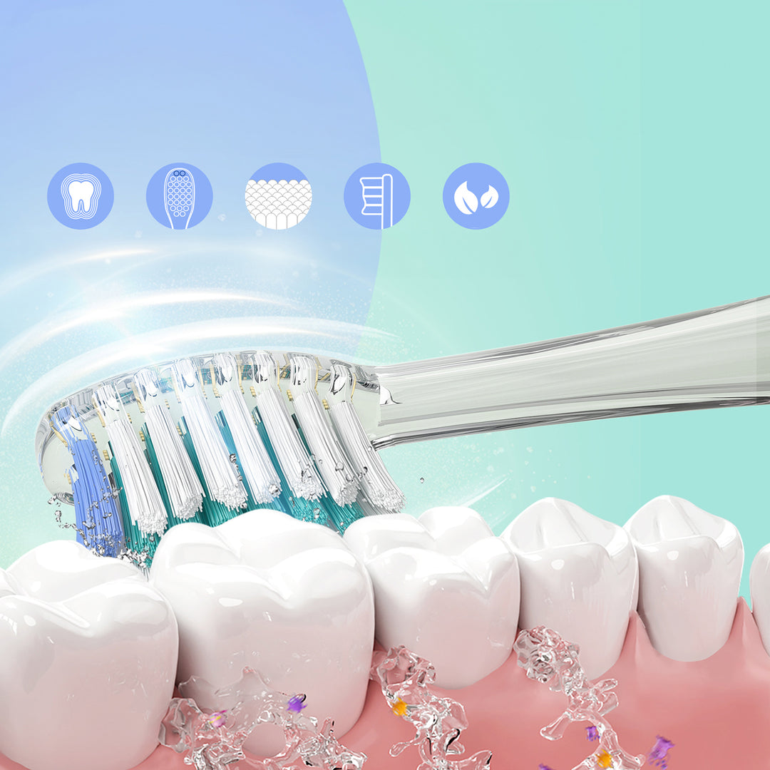 Escova de dentes sónica infantil SEAGO, verde, 1xAA 1,5 V (não incluída), 3 pontas de substituição, SG-977 verde
