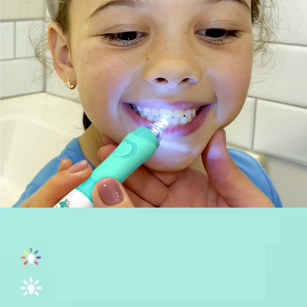 Escova de dentes sónica infantil SEAGO, verde, 1xAA 1,5 V (não incluída), 3 pontas de substituição, SG-977 verde