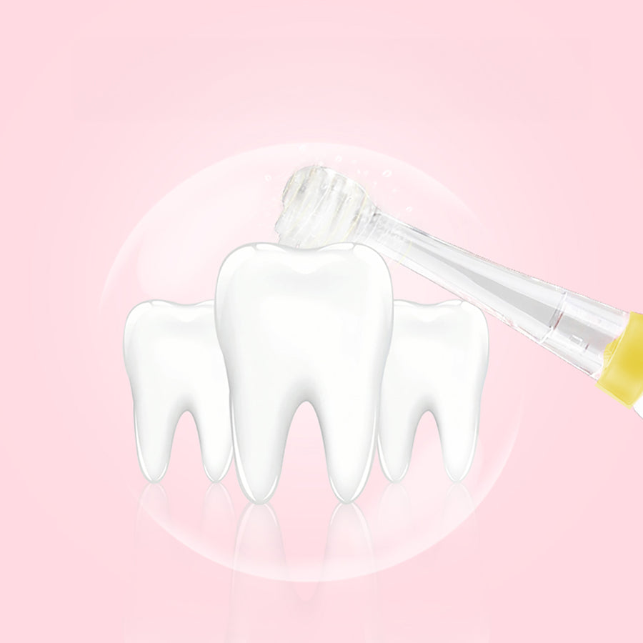 SEAGO Cepillo Dental Sónico Infantil, Color Amarillo, 1xAA 1,5V (no incluido), 4 Puntas de Repuesto, SG-902 Amarillo