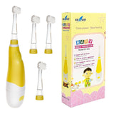 SEAGO Cepillo Dental Sónico Infantil, Color Amarillo, 1xAA 1,5V (no incluido), 4 Puntas de Repuesto, SG-902 Amarillo