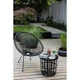 Mesa Branq, redonda, con cesta de almacenaje, negra, Zen 1850