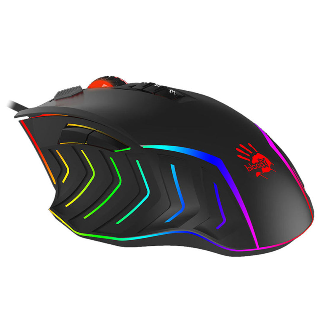 Rato Gamer A4TECH, USB, 8000 DPI, Comandos Deslizantes em Metal, J95 RGB Pixart (Ligado)