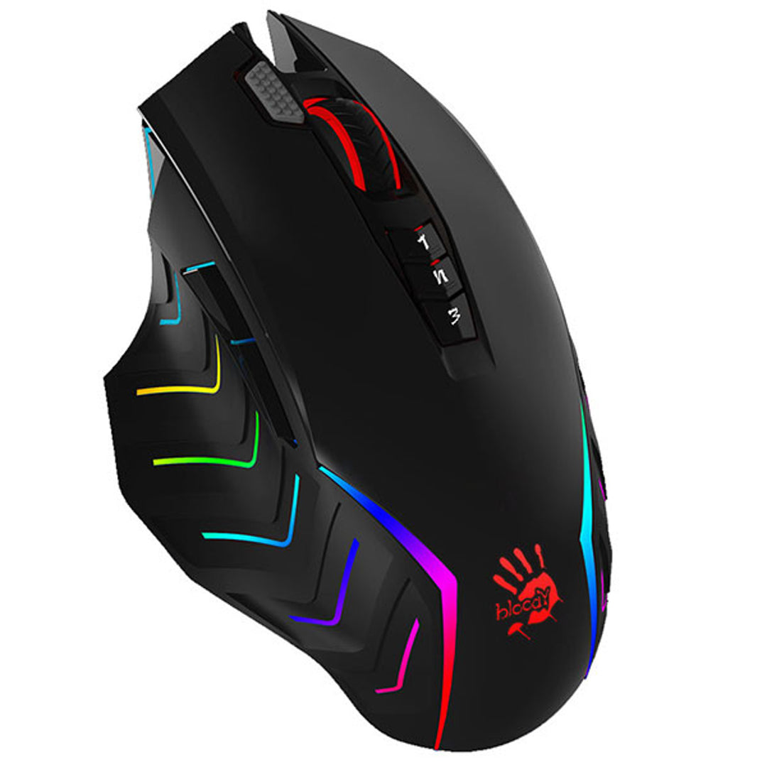 Rato Gamer A4TECH, USB, 8000 DPI, Comandos Deslizantes em Metal, J95 RGB Pixart (Ligado)