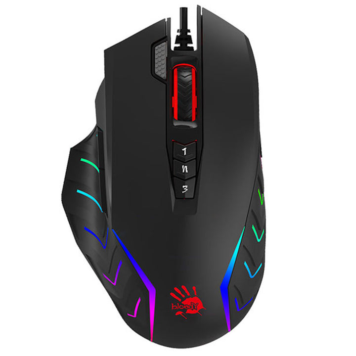 Rato Gamer A4TECH, USB, 8000 DPI, Comandos Deslizantes em Metal, J95 RGB Pixart (Ligado)