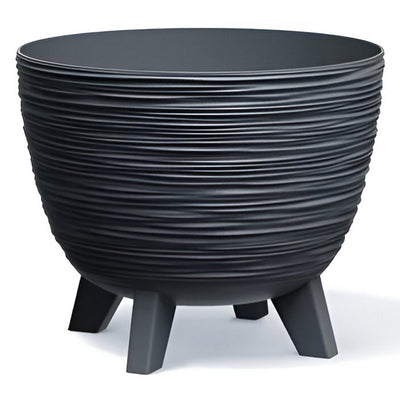 Vaso Prosperplast Furu com 236 mm de diâmetro e pés, cor antracite, DFUR240-S433