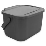 Papeleira prática para resíduos orgânicos com filtro, cinzento, 6L