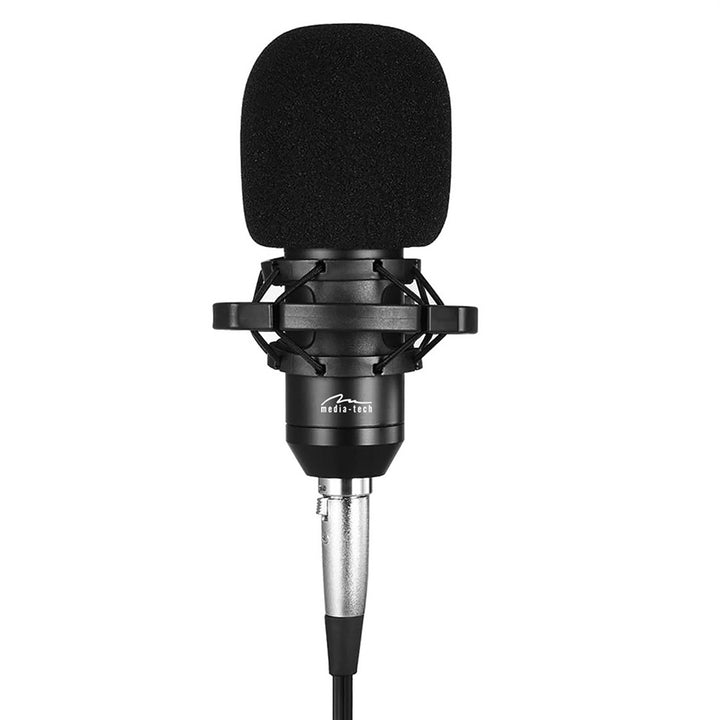 Microfone condensador Media-Tech MT397K, suporte ajustável, acessórios