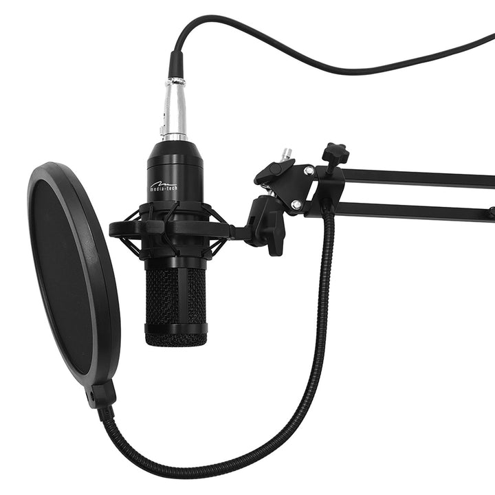 Microfone condensador Media-Tech MT397K, suporte ajustável, acessórios