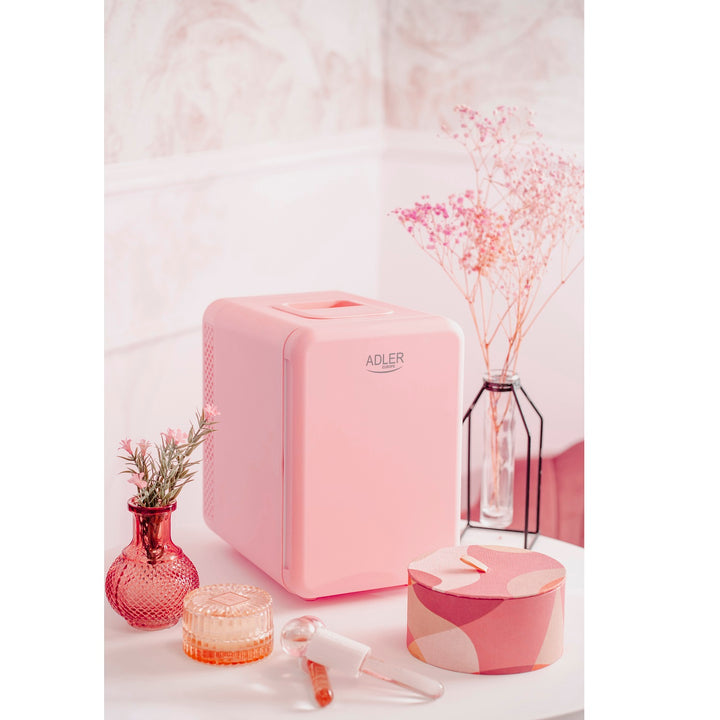 Adler AD 8084p Mini Frigorífico Portátil de 4 Litros, Frigorífico de Viagem, Frigorífico de Carro, Frigorífico Doméstico, Rosa