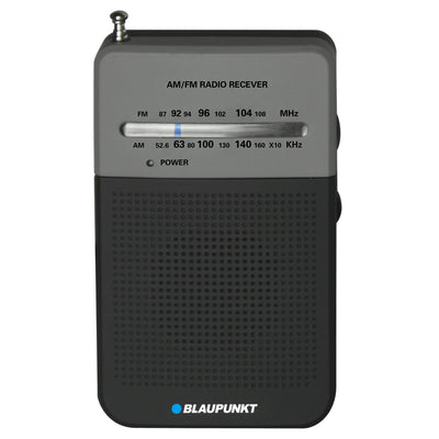 Rádio de bolso portátil Blaupunkt, FM/AM, antena telescópica, preto, PR3BK