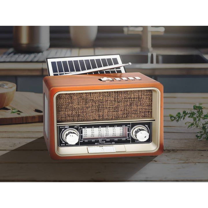 Rádio portátil LTC, Bluetooth, FM/AM/SW, USB, painel solar, antena telescópica, LXLTC103UBT