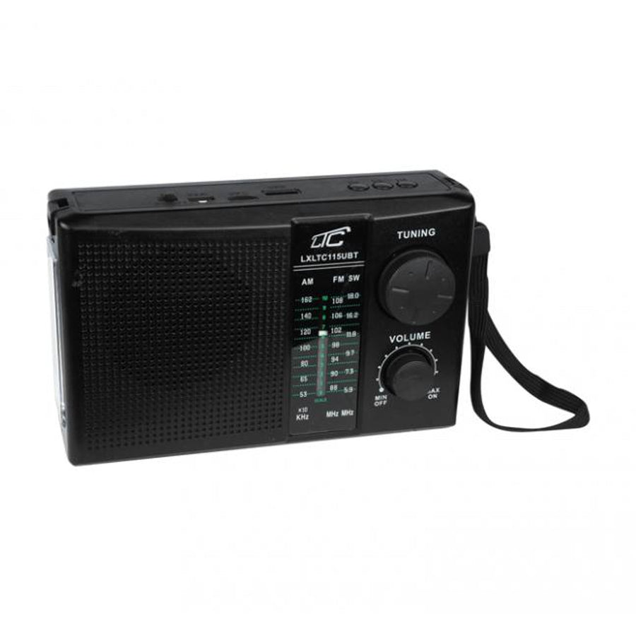 Rádio portátil LTC, Bluetooth, FM/AM/SW, painel solar, antena telescópica, LXLTC115UBT