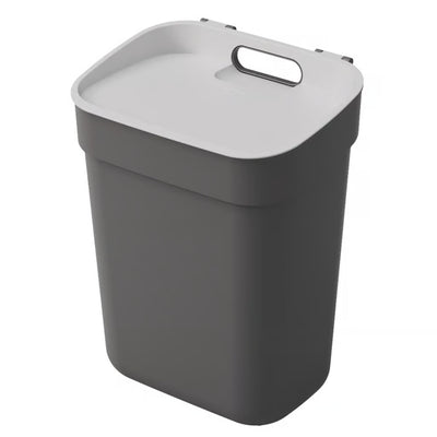 Curver Papelera para reciclar, Cubo de basura de 10 litros, Color gris oscuro