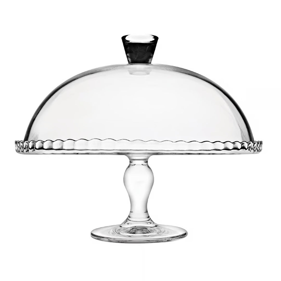 Tabuleiro para Pastelaria Pasabahce Patisserie com Base em Vidro, Prato com Tela Protetora, 32 cm