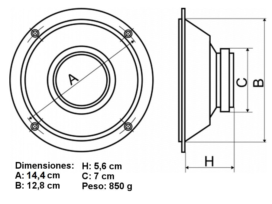 Colunas auto bidirecionais Peiying de 6,4 polegadas e 80 W PY-1610C