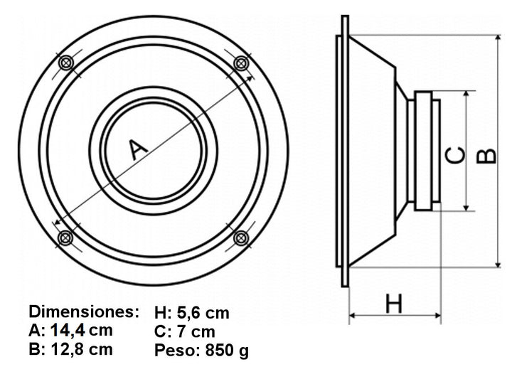 Colunas auto bidirecionais Peiying de 6,4 polegadas e 80 W PY-1610C